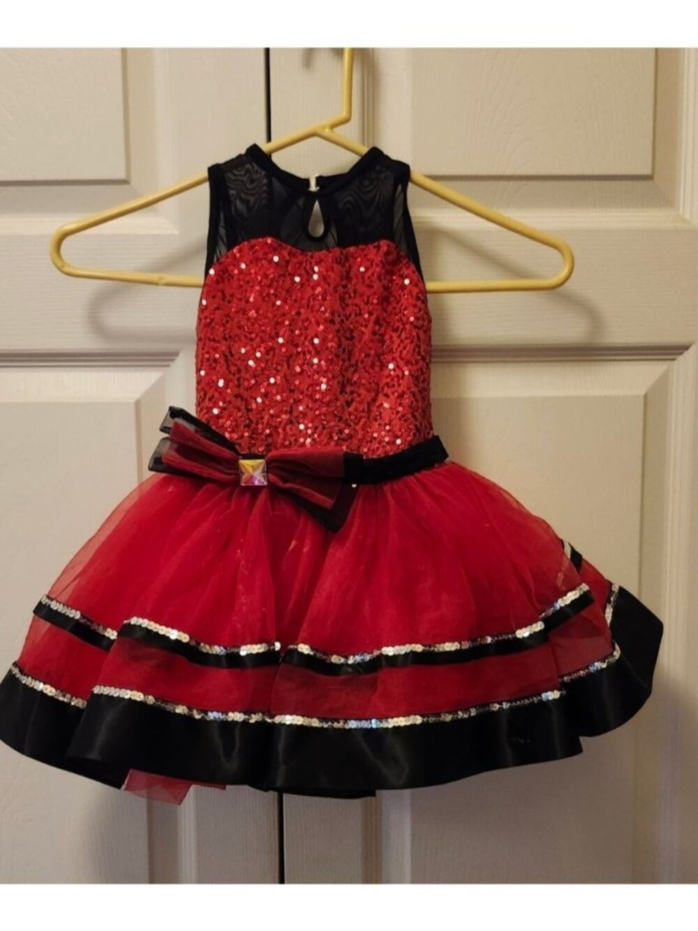 Girl Weissman 12028 Me Too Red Sequin Ribbon Tutu Dress Dance Costume XSC 4/5